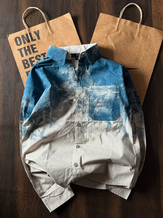 Men's Gradient Wash Designer Casual Cotton Shirt | Pack of 2