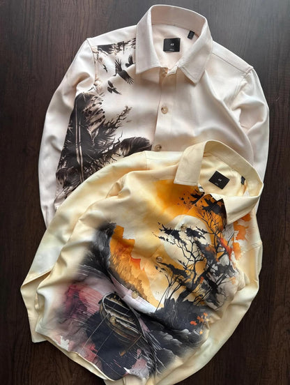 Premium Artistic Printed Designer Casual Cotton Shirt | Pack of 2