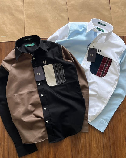 Premium Color Block Designer Casual Cotton Shirt | Pack of 2