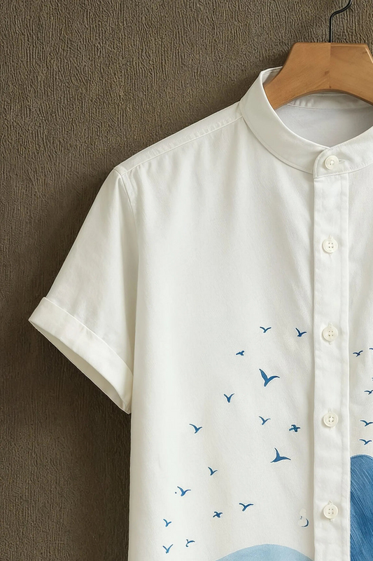 Premium Nature-Inspired Mandarin Designer Casual Cotton Shirt | Pack of 2