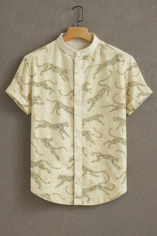 Premium Printed Mandarin Designer Casual Cotton Shirt | Pack of 2