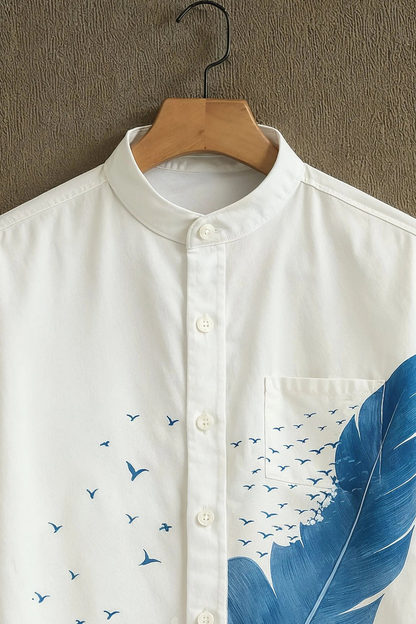 Premium Nature-Inspired Mandarin Designer Casual Cotton Shirt | Pack of 2