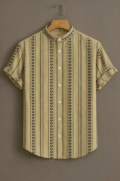 Premium Printed Mandarin Designer Casual Cotton Shirt | Pack of 2