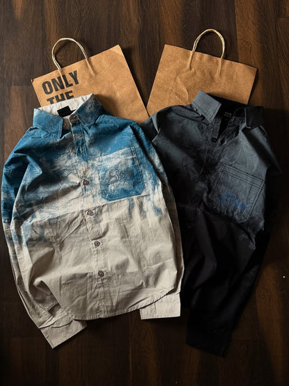 Men's Gradient Wash Designer Casual Cotton Shirt | Pack of 2
